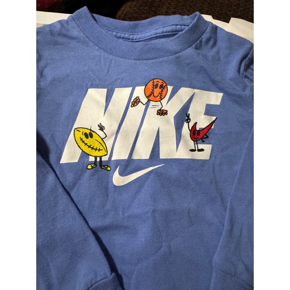 Nike Blue & Purple Logo Sport Ball Graphic Long Sleeve – 2T – Unisex - Picture 5 of 5